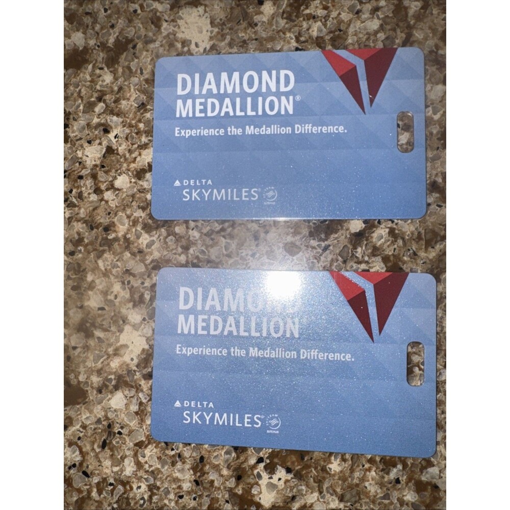 DELTA AIR LINES DIAMOND MEDALLION METAL BAG TAGS NEW! TAG REV 2019 (Lot Of 2)
